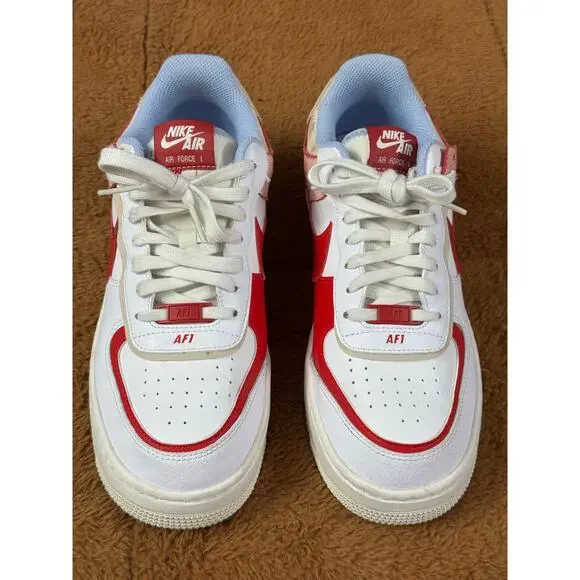 Nike Air Force 1 Shadow White/University Red CI0919-108 Women's size 10 - Picture 3 of 10